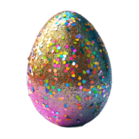 AI generated Variety of Colorful Glitter Easter Eggs Isolated png