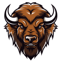 Collection of American Bison Bull Head Logo Designs Isolated png