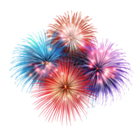 ai generato collezione di colorato celebrazione fuochi d'artificio isolato png