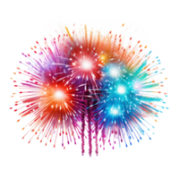 AI generated Collection of Colorful Celebration Fireworks Isolated png