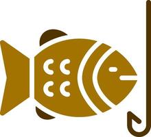 Hooked Fish Creative Icon Design vector