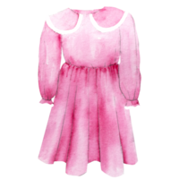 aquarelle illustration de une robe pour une fille sur une cintre. couture enfants vêtements, main dessin. png