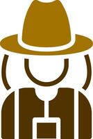 Lady Farmer Creative Icon Design vector