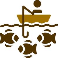 Boat Fishing Creative Icon Design vector