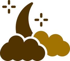 Cloudy Night Creative Icon Design vector