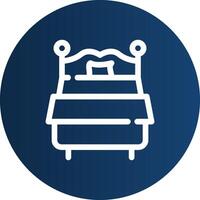 Double Bed Creative Icon Design vector