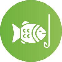 Hooked Fish Creative Icon Design vector