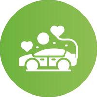 diseño de icono creativo de coche de boda vector