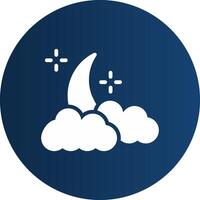 Cloudy Night Creative Icon Design vector