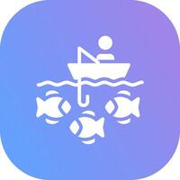 Boat Fishing Creative Icon Design vector