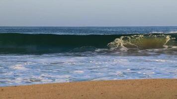 De grosses vagues de surfeurs extrêmement énormes à la plage de puerto escondido au mexique. video