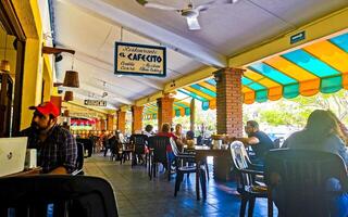 Puerto Escondido Oaxaca Mexico 2023 The famous restaurant cafe El Cafecito in Puerto Escondido Mexico. photo