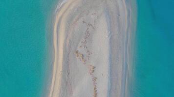 Aerial top down view of sandy Possidi Cape, Greece video