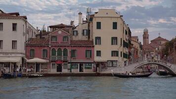 Historic Venetian architecture and canal bridge video