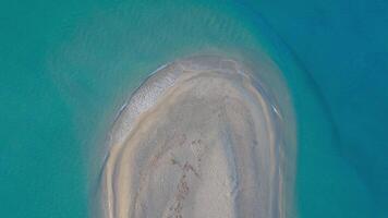 Aerial top-down ascending view of Possidi Cape at dawn video