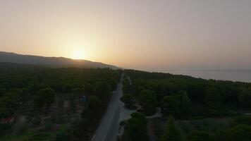 Dusk descent on a coastal roadway video