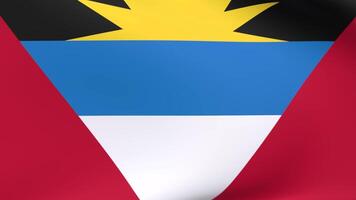 3d render do Antígua e barbuda bandeira animação video