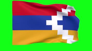 Waving flag of Artsakh Animation 3D render Method video