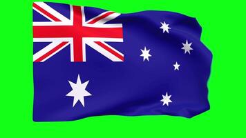 Waving flag of Australia Animation 3D render Method video