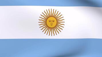 Waving flag of Argentina Animation 3D render Method video