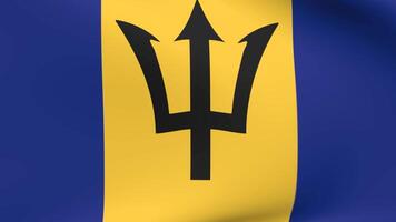 Waving flag of Barbados Animation 3D render Method video