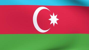 Waving flag of Azerbaijan Animation 3D render Method video