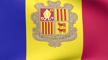 3d render do andorra bandeira animação video