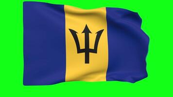 acenando bandeira do barbados animação 3d render método video