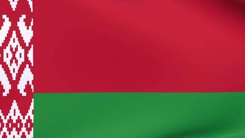 Waving flag of Belarus Animation 3D render Method video