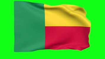 Waving flag of Benin Animation 3D render Method video