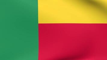 Waving flag of Benin Animation 3D render Method video