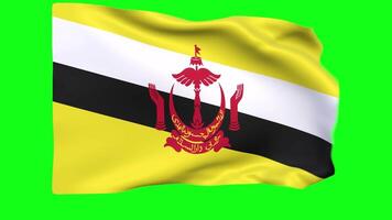 Waving flag of Brunei Animation 3D render Method video