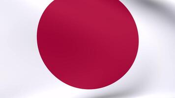 Waving flag of japan Animation 3D render Method video