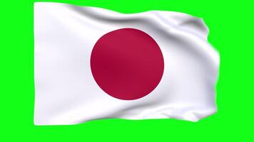 Waving flag of japan Animation 3D render Method video