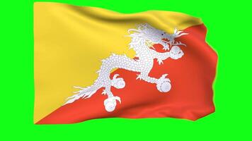 Waving flag of Bhutan Animation 3D render Method video