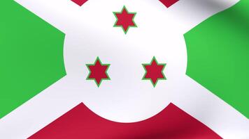 Waving flag of Burundi Animation 3D render Method video
