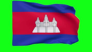 Waving flag of Cambodia Animation 3D render Method video
