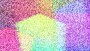 een kleurrijk abstract beeld van een gebouw met een regenboog achtergrond video