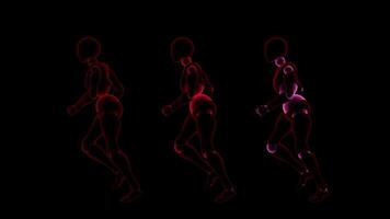 Flashing neon mannequins jogging, VJ Loop video