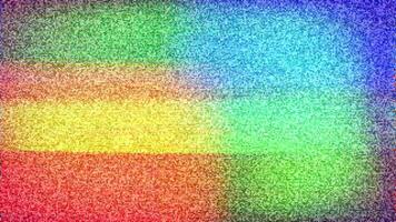 a television screen with a colorful background video