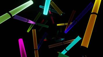 interminable tunnel de néon coloré lumières, vj boucle video