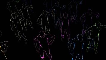 Neon Dance. Synchronized VJ Loop Figures video