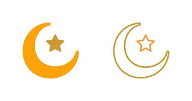 Moon and Star Vector Icon