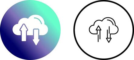 icono de vector de almacenamiento en la nube