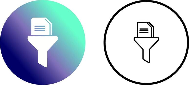 Filtering Document Vector Icon