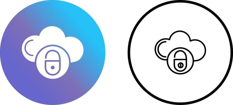 icono de vector de nube segura