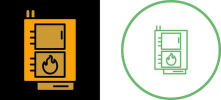 icono de vector de caldera de combustible sólido