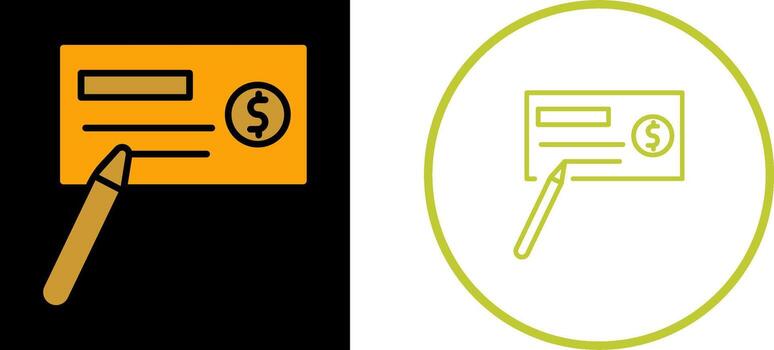 Write Cheque Vector Icon