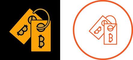 icono de vector de etiqueta de etiqueta de bitcoin