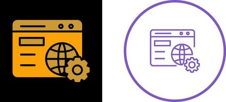 icono de vector de configuración del navegador